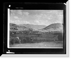 Historic Framed Print, [Hotel Montvert, bird's-eye view of valley with mountains in background],  17-7/8" x 21-7/8"