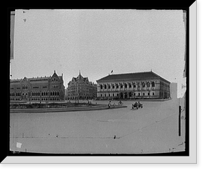 Historic Framed Print, [Drawing of Copley Square, showing Trinity Church and Boston Public Library, Boston, Mass.] - 2,  17-7/8" x 21-7/8"