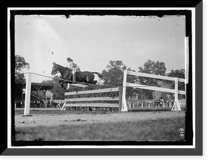 Historic Framed Print, HORSE SHOWS. UNIDENTIFIED ENTRANTS, JUMPING,  17-7/8" x 21-7/8"