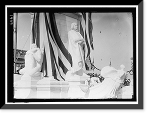 Historic Framed Print, COLUMBUS MEMORIAL. STATUE OF COLUMBUS,  17-7/8" x 21-7/8"