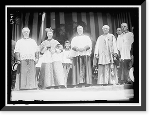 MILITARY FIELD MASS. MONS. COLEMAN J. NEVILS S.J.; CARDINAL GIBBONS; UNIDENTIFIED; FATHER RUSSELL; UNIDENTIFIED Classic, Vintage Print