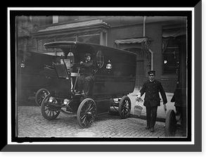 Historic Framed Print, WOODWARD & LOTHROP'S DEPARTMENT STORE, WASHINGTON, D.C. TRUCKS,  17-7/8" x 21-7/8"