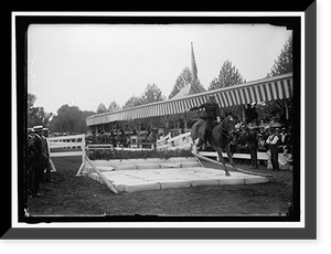 Historic Framed Print, HORSE SHOWS. BROAD JUMP,  17-7/8" x 21-7/8"