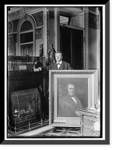 DANIELS, JOSEPHUS. SECRETARY OF THE NAVY, 1913-1921. WITH PAINTING OF SECRETARY OF THE NAVY GEORGE E. BADGER, Antique Poster