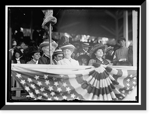 Historic Framed Print, HORSE SHOWS. AT 55. MISS BONES AND DR. GRAYSON. IN FRONT, MISS MARGARET WILSON; MRS. WOODROW WILSON,  17-7/8" x 21-7/8"