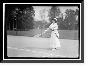 Historic Framed Print, MOREHEAD, MRS. J. UPSHUR. PLAYING IN TENNIS TOURNAMENT,  17-7/8" x 21-7/8"