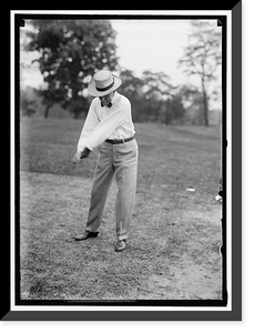 Historic Framed Print, GILLETT, FREDERICK HUNTINGTON. REP. FROM MASSACHUSETTS, 1893-1925; SPEAKER, 66TH, 67TH, 68TH CONGRESSES; SENATOR, 1925-1931. PLAYING GOLF,  17-7/8" x 21-7/8"