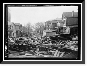 Historic Framed Print, [Flood scenes, Dayton, Ohio?],  17-7/8" x 21-7/8"