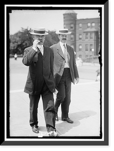 Historic Framed Print, HOLLIS, HENRY F. SENATOR FROM NEW HAMPSHIRE, 1913-1919. RIGHT, WITH SENATOR SAULSBURY,  17-7/8" x 21-7/8"