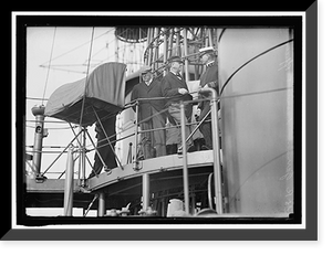 Historic Framed Print, TARGET PRACTICE. DANIELS, JOSEPHUS, SECRETARY OF THE NAVY, 1913-1921; GARRISON, LINDLEY M., SECRETARY OF WAR, 1913-1916,  17-7/8" x 21-7/8"