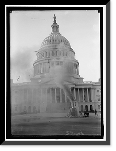 Historic Framed Print, CAPITOL, U.S. CLEANING EXTERIOR,  17-7/8" x 21-7/8"