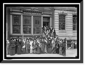 NEW JERSEY WOMAN SUFFRAGE GROUP. LEAVING HEADQUARTERS FOR WHITE HOUSE Classic, Antique Print