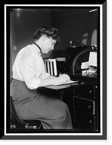 SHELDON, MISS CAROLYN B. AT DESK, Vintage Wall Art