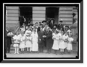 PEACE. THREE MILE PETITION FROM 350,000 SCHOOL CHILDREN, RECEIVED BY SECRETARY BRYAN; MINISTER NAON AT LEFT, Antique Print