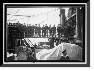 UNITED STATES NAVY. EITEL FRIEDRICH, GERMAN SHIP TAKEN OVER BY U.S.; SCENES ON DECK, ETC. - 3, Antique Poster