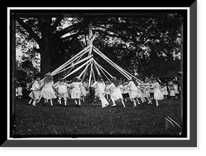 Historic Framed Print, FRIENDSHIP CHARITY FETE. MAYPOLE DANCE,  17-7/8" x 21-7/8"