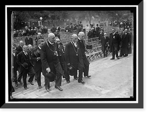 SCOTTISH RITE TEMPLE DEDICATION. GEORGE F. MOORE, CENTER FRONT; SAM COCHRAN OF DALLAS, RIGHT FRONT, Vintage Print