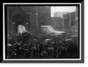 Historic Framed Print, SAINT PATRICK'S CHURCH. CROWDS IN FRONT,  17-7/8" x 21-7/8"