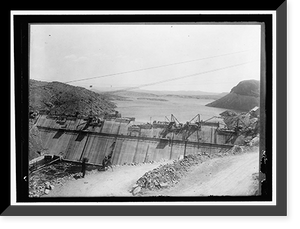 Historic Framed Print, DAM UNDER CONSTRUCTION,  17-7/8" x 21-7/8"