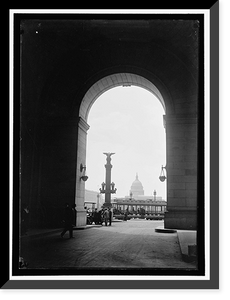 Historic Framed Print, CAPITOL, U.S. VIEW THROUGH ARCH AT UNION STATION - 2,  17-7/8" x 21-7/8"