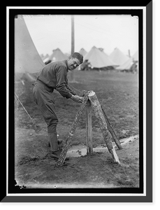 Historic Framed Print, PLATTSBURG RESERVE OFFICERS TRAINING CAMP. THE PUMP - 2,  17-7/8" x 21-7/8"