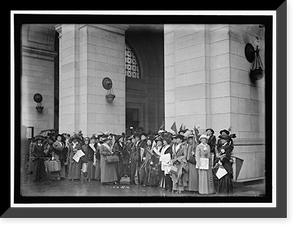 Historic Framed Print, WOMAN SUFFRAGE. AT UNION STATION - 2,  17-7/8" x 21-7/8"