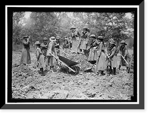 NATIONAL EMERGENCY WAR GARDENS COM. GIRL SCOUTS GARDENING AT D.A.R. - 6, Antique Poster