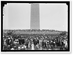 Historic Portrait - Confederate Reunion. Human Flag on Monument Grounds