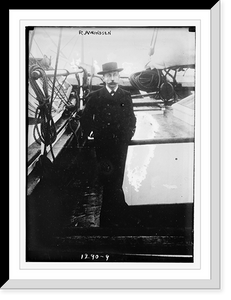 Historic Framed Print, R. Amundsen standing on a ship,  17-7/8" x 21-7/8"