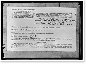 Historic Portrait - Food Administration, U.S. Certificate