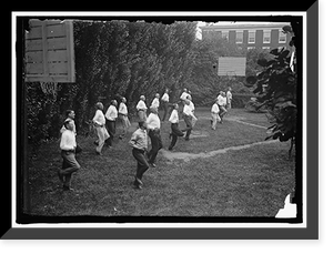 CAMP, WALTER, I.E., EXERCISE SCHOOL. CABINET OFFICIALS EXERCISING WITH OTHER GOVT. OFFICIALS, Antique Poster