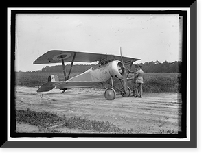 Historic Framed Print, LANGLEY FIELD, VA. FRENCH NIEUPORT PLANE, TYPE 17, WITH LT., E. LeMAITRE AND CAPT. J.C. BARTOLF,  17-7/8" x 21-7/8"
