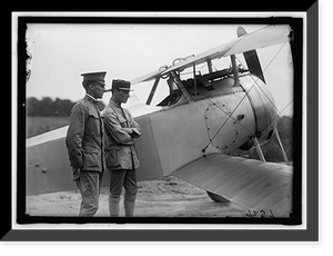 Historic Framed Print, LANGLEY FIELD, VA. FRENCH NIEUPORT PLANE, TYPE 17, WITH CAPT. J.C. BARTOLF AND LT. E. LeMAITRE,  17-7/8" x 21-7/8"