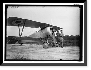 Historic Framed Print, LANGLEY FIELD, VA. FRENCH NIEUPORT PLANE, TYPE 17, WITH CAPT. J.C. BARTOLF AND LT. E. LeMAITRE - 2,  17-7/8" x 21-7/8"