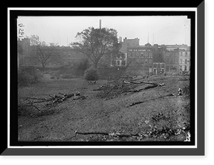 Historic Framed Print, DISTRICT OF COLUMBIA PARKS. CUTTING TREES ON MALL SITES FOR WAR BUILDINGS,  17-7/8" x 21-7/8"
