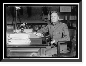 Historic Framed Print, CROWELL, BENEDICT. MAJOR, U.S.A. ASSISTANT SECRETARY OF WAR, 1917. AT DESK,  17-7/8" x 21-7/8"