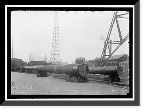 NAVY YARD, U.S., WASHINGTON. 14 INCH GUNS, READY TO GO TO PROVING GROUND, Vintage Wall Art