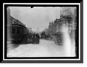 Historic Framed Print, [Pennsylvania Ave. in snow, Washington, D.C.],  17-7/8" x 21-7/8"
