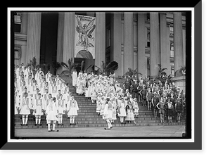 Historic Framed Print, FOURTH OF JULY. BALKAN GROUP ON TREASURY STEPS,  17-7/8" x 21-7/8"