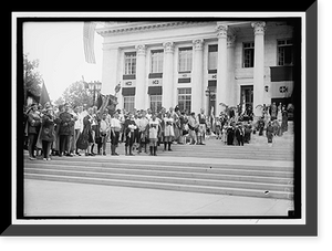 Historic Framed Print, FOURTH OF JULY. FOREIGN GROUPS ON RED CROSS STEPS - 2,  17-7/8" x 21-7/8"