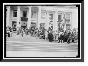 Historic Framed Print, FOURTH OF JULY. FOREIGN GROUPS ON RED CROSS STEPS - 3,  17-7/8" x 21-7/8"
