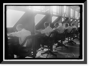 Historic Framed Print, ENGRAVING AND PRINTING, BUREAU OF TREASURY DEPARTMENT. MEN AT WORK,  17-7/8" x 21-7/8"