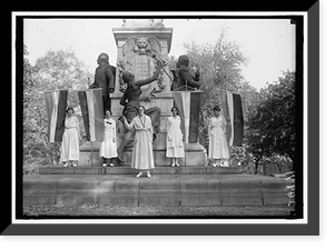 Historic Framed Print, WOMAN SUFFRAGE. DEMONSTRATORS AT LAFAYETTE STATUE,  17-7/8" x 21-7/8"