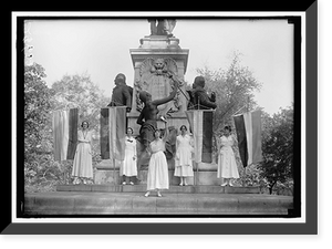 Historic Framed Print, LAFAYETTE, MARQUIS DE. SUFFRAGETTE DEMONSTRATION AT STATUE,  17-7/8" x 21-7/8"