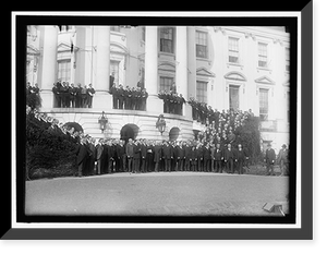 Historic Framed Print, LABOR. LABOR REPS. AT WHITE HOUSE. SEATED: PRESIDENT WILSON; SEC. WILSON; SEC. HOUSTON; SEC. REDFIELD. ROGER BABSON IS STANDING 4TH LEFT OF WILSON; FRANK MORRISON IS EXTREME RIGHT IN 30047, AND 3RD,  17-7/8" x 21-7/8"