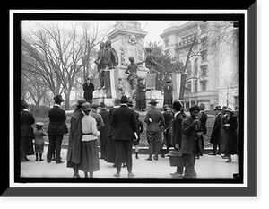 Historic Framed Print, WOMAN SUFFRAGE. DEMONSTRATORS AT LAFAYETTE STATUE - 2,  17-7/8" x 21-7/8"