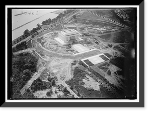 LINCOLN MEMORIAL. UNDER CONSTRUCTION. VIEW FROM AIR, Vintage Wall Art