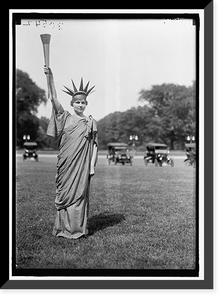 Historic Framed Print, FOURTH OF JULY. TABLEAU ON ELLIPSE: 'LIBERTY,' 'COLUMBIA,' AND DANCERS - 2,  17-7/8" x 21-7/8"