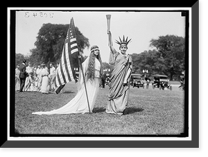 Historic Framed Print, FOURTH OF JULY. TABLEAU ON ELLIPSE: 'LIBERTY,' 'COLUMBIA,' AND DANCERS - 3,  17-7/8" x 21-7/8"