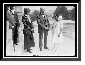 MILLER, MISS MABEL. OF NOME, ALASKA. AT CAPITOL WITH VICE PRESIDENT MARSHALL AND MRS. GORE, Antique Print